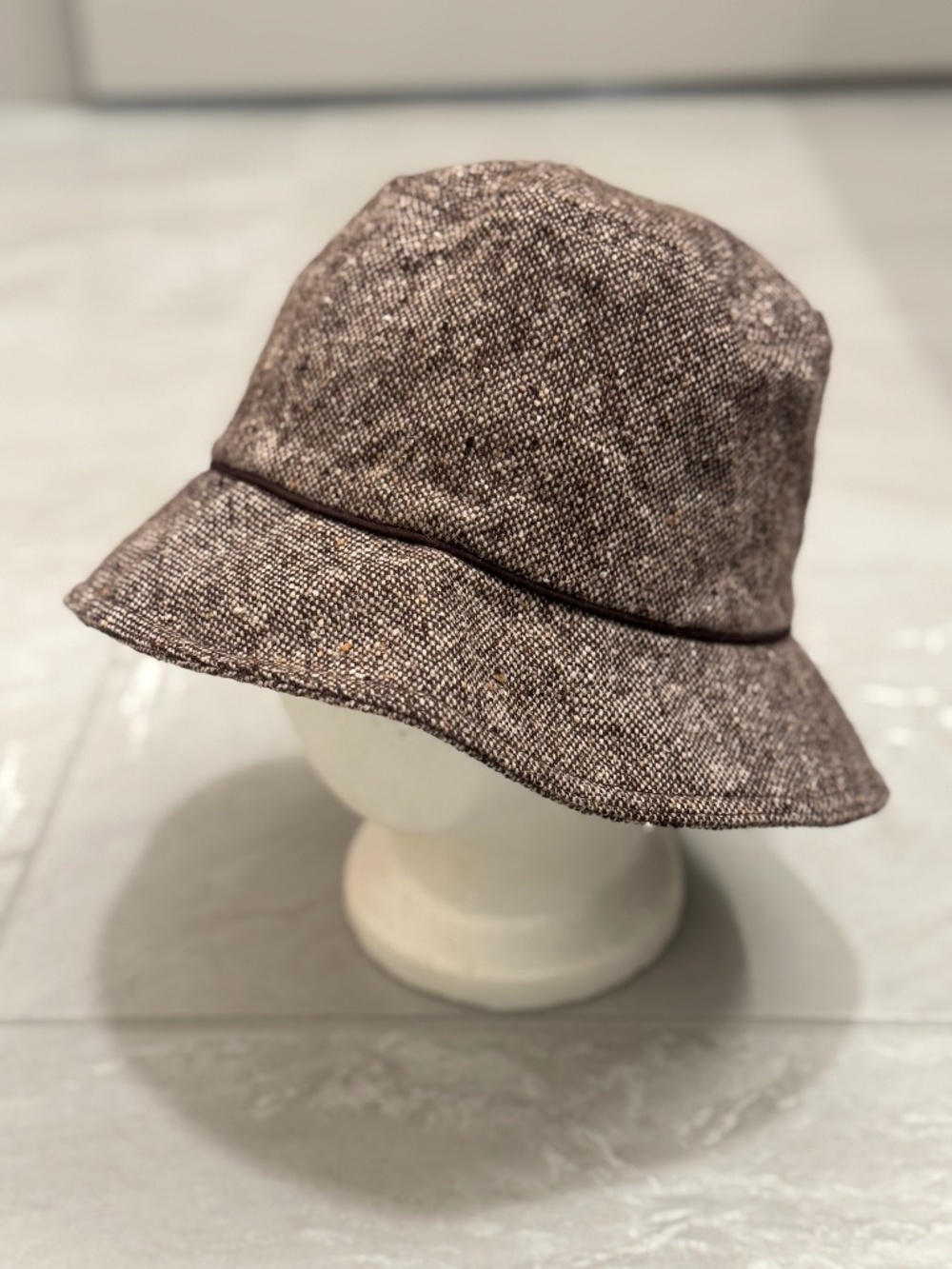 Y2K Old Navy Brown Vintage Tweed Bucket Hat L/XL Retro  Indie Sleeze